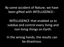 The problem of the world maybe summarized in two words: TOO MUCH